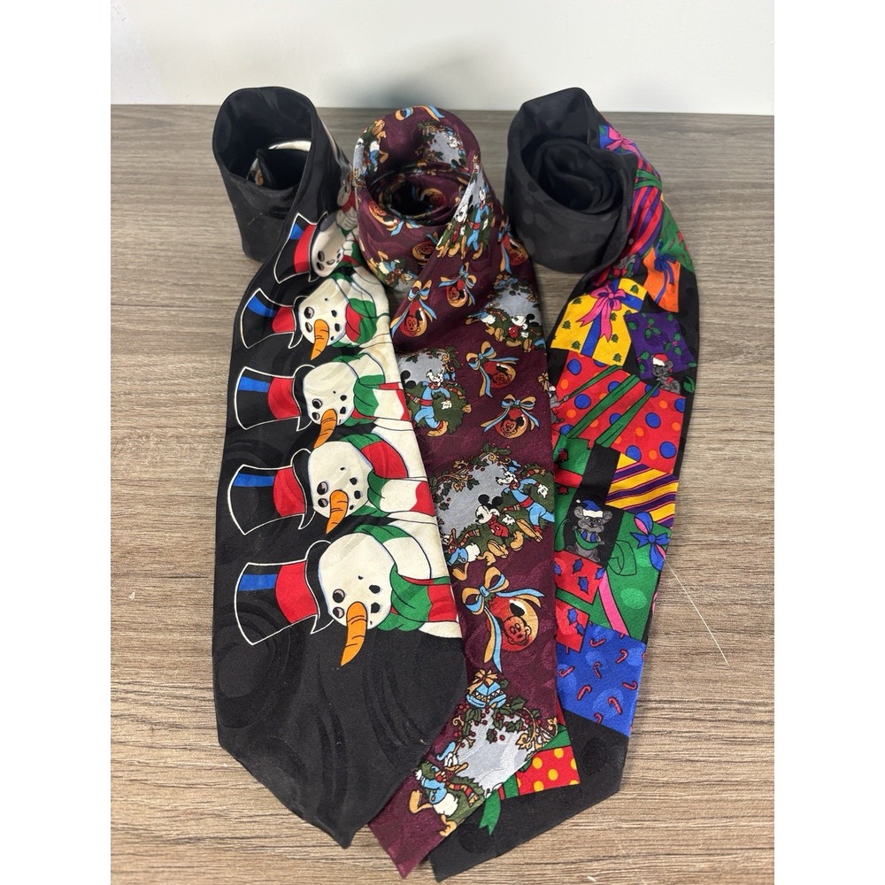 Lot Of 3 Disney Vintage Disney Themed Silk/Polyester Mens Neckties Bugs Bunny